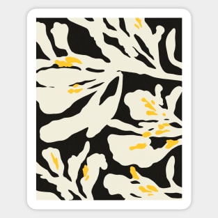 Matisse Inspired Floral Monochrome Abstract Sticker